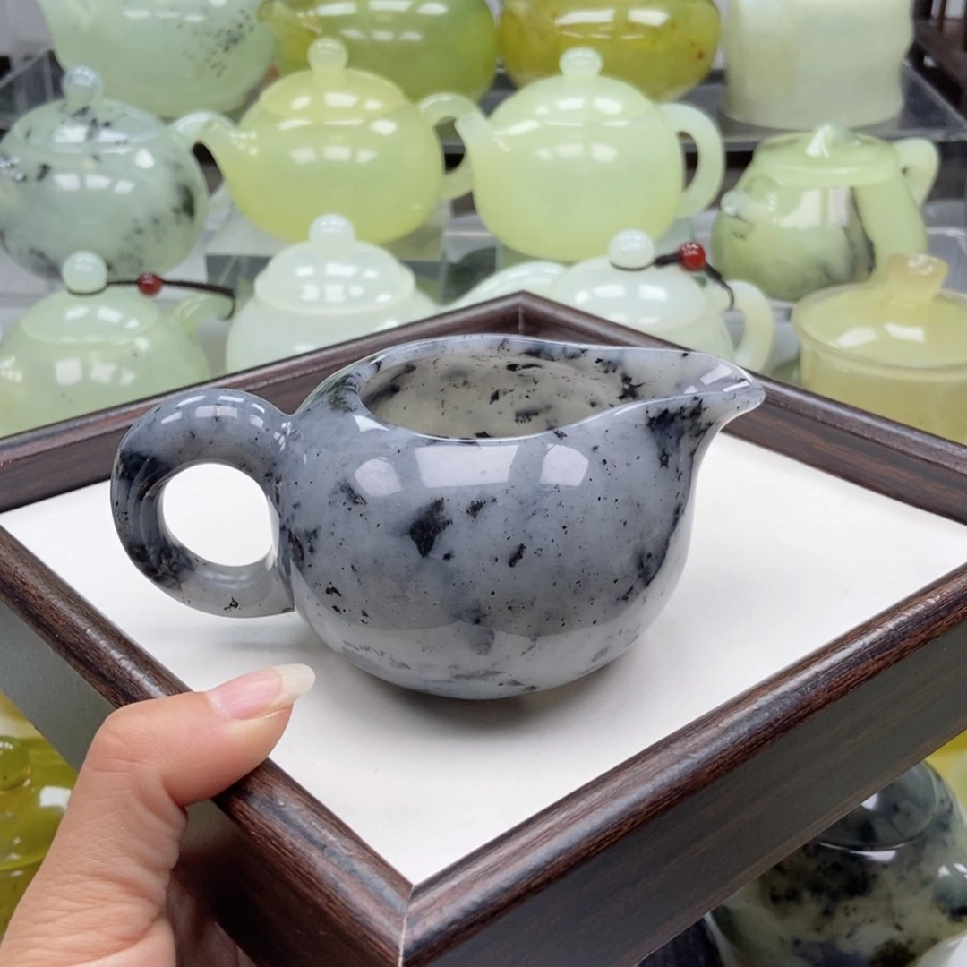 海***翔蛇纹石玉未镶嵌水杯