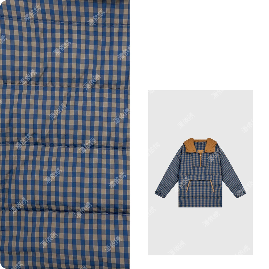 90%白鸭绒韩系减龄休闲撞色格纹羽绒服B111