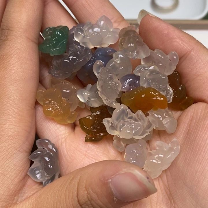 玛瑙/玉髓未镶嵌颈饰拍一发二玛瑙莲花