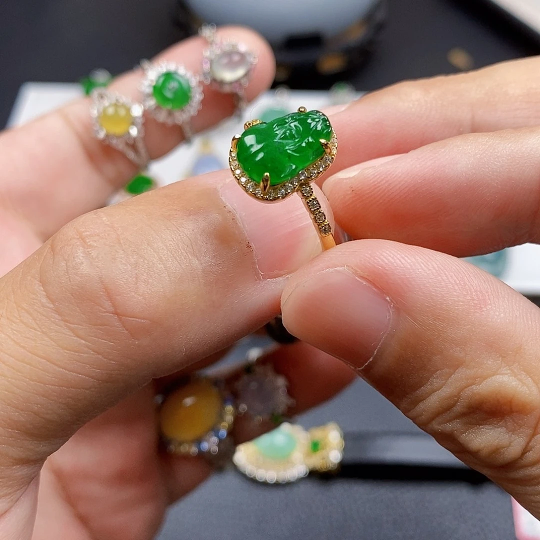 翡翠戒指银S925镶嵌✨**?戒指