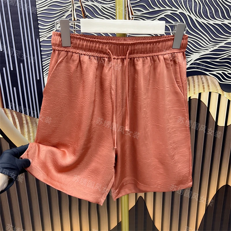 【双绉五分裤】基础新中式直筒百搭时尚简约松紧腰短裤国风裤子夏2