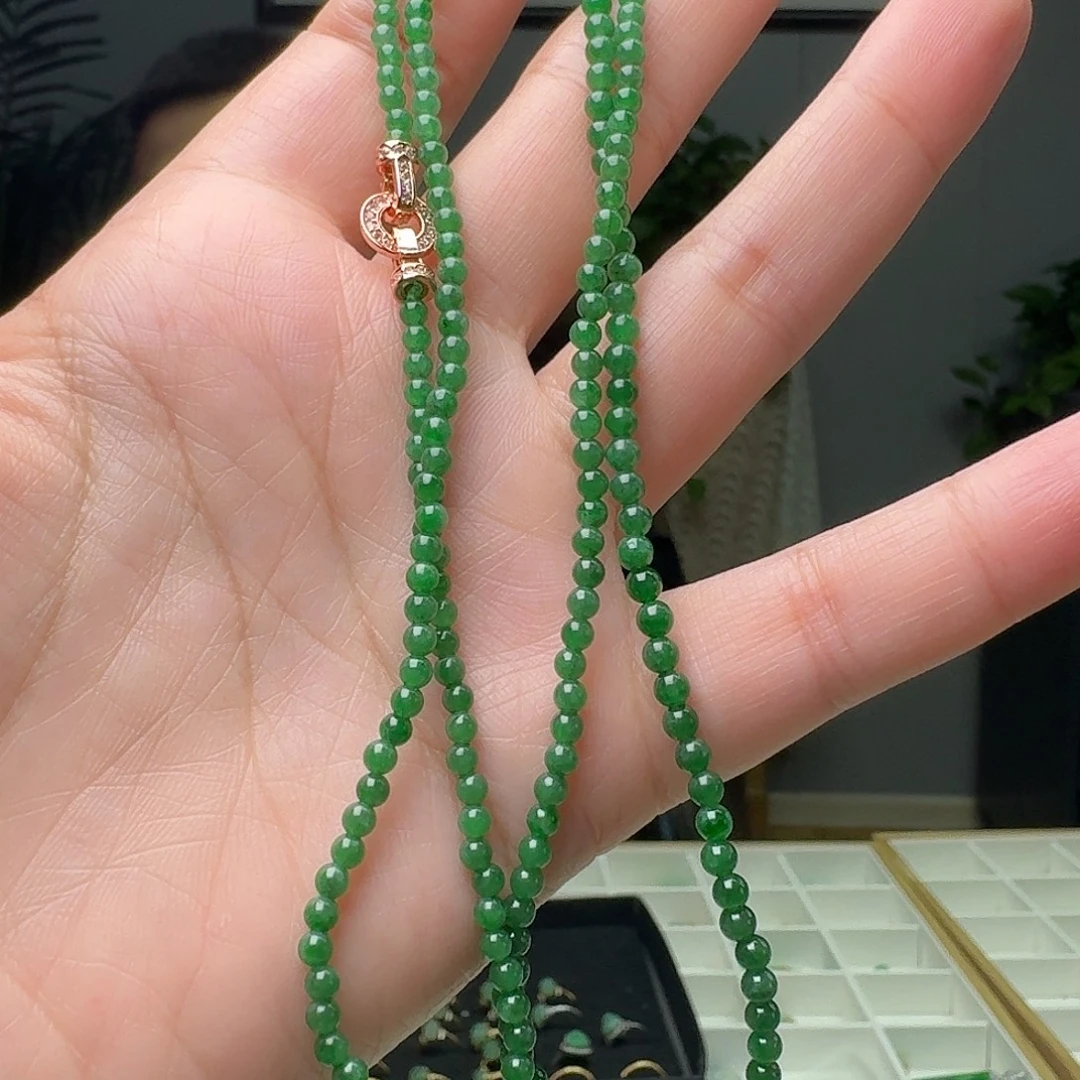 翡翠未镶嵌项链天然