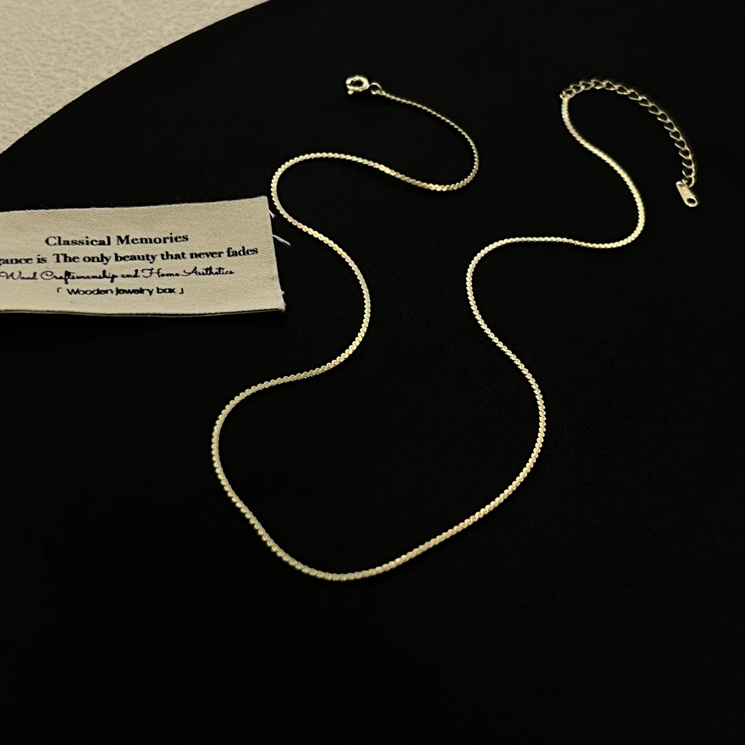 链子925银合成锆石 简约基础百搭款蛇皮素链295