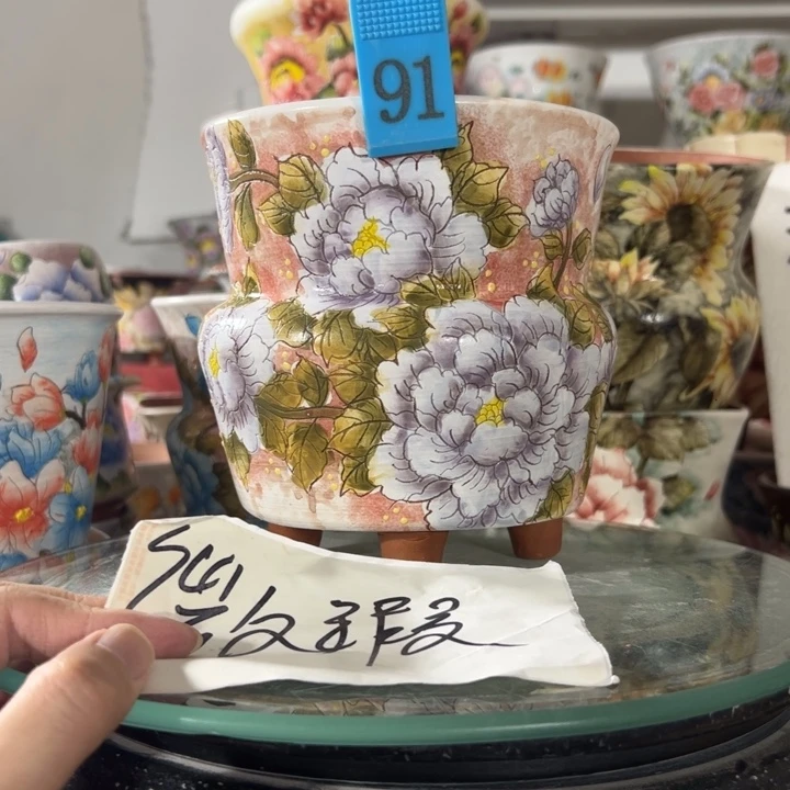 景德镇手绘花盆满38包邮偏远地区除外