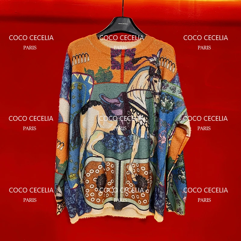 289 艺术骑影针织套头衫