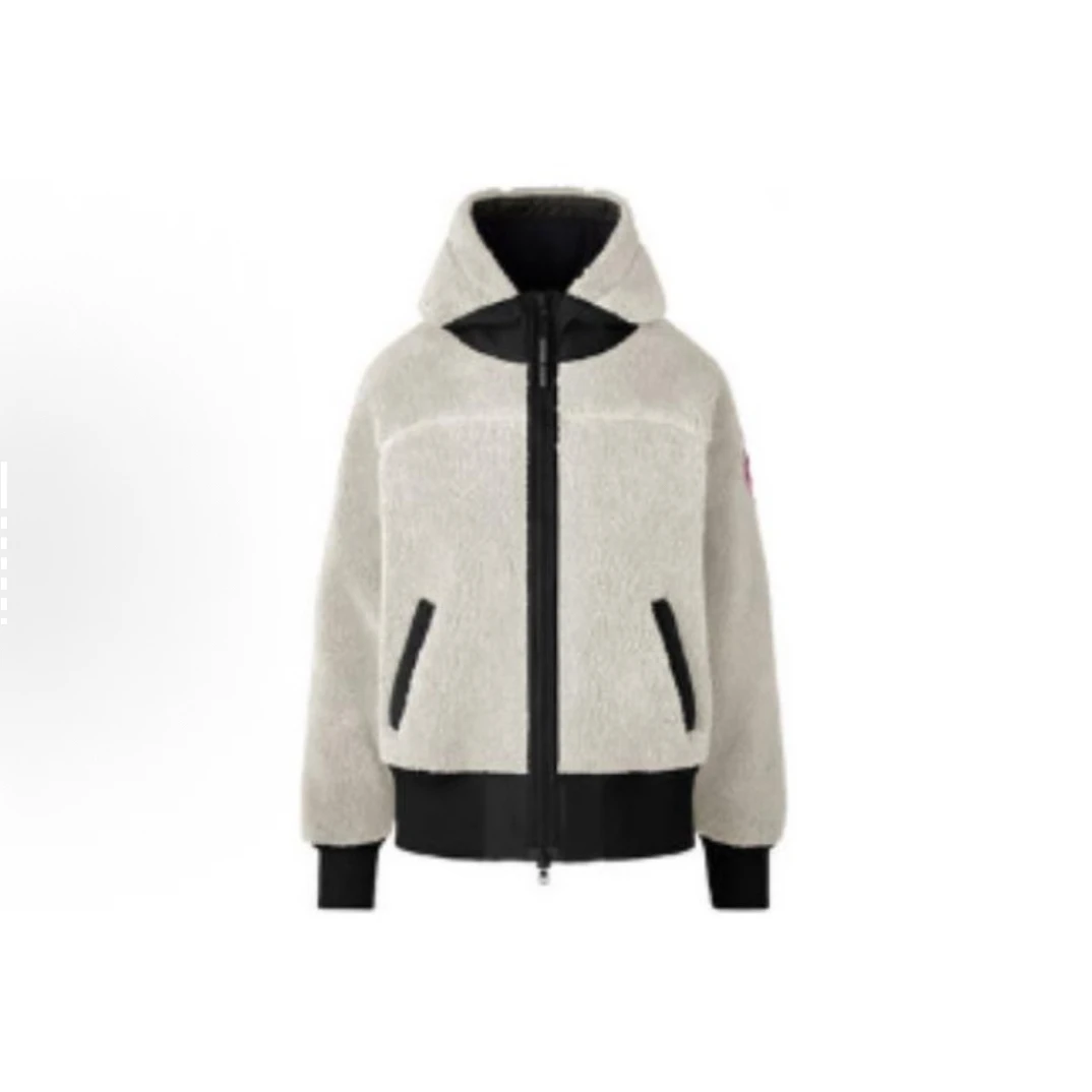 99新 CANADA GOOSE 加拿大鹅 Simcoe系列红标羊羔绒连帽抓绒外套