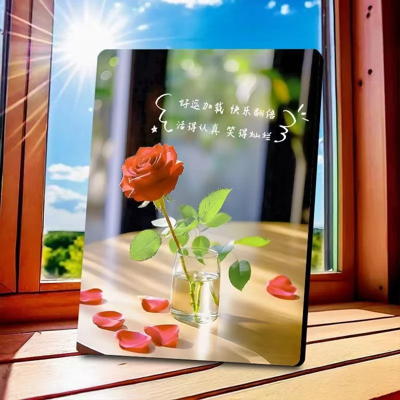 清新唯美阳光风景治愈摆台办公室考研减压桌面摆件家用电视柜装饰