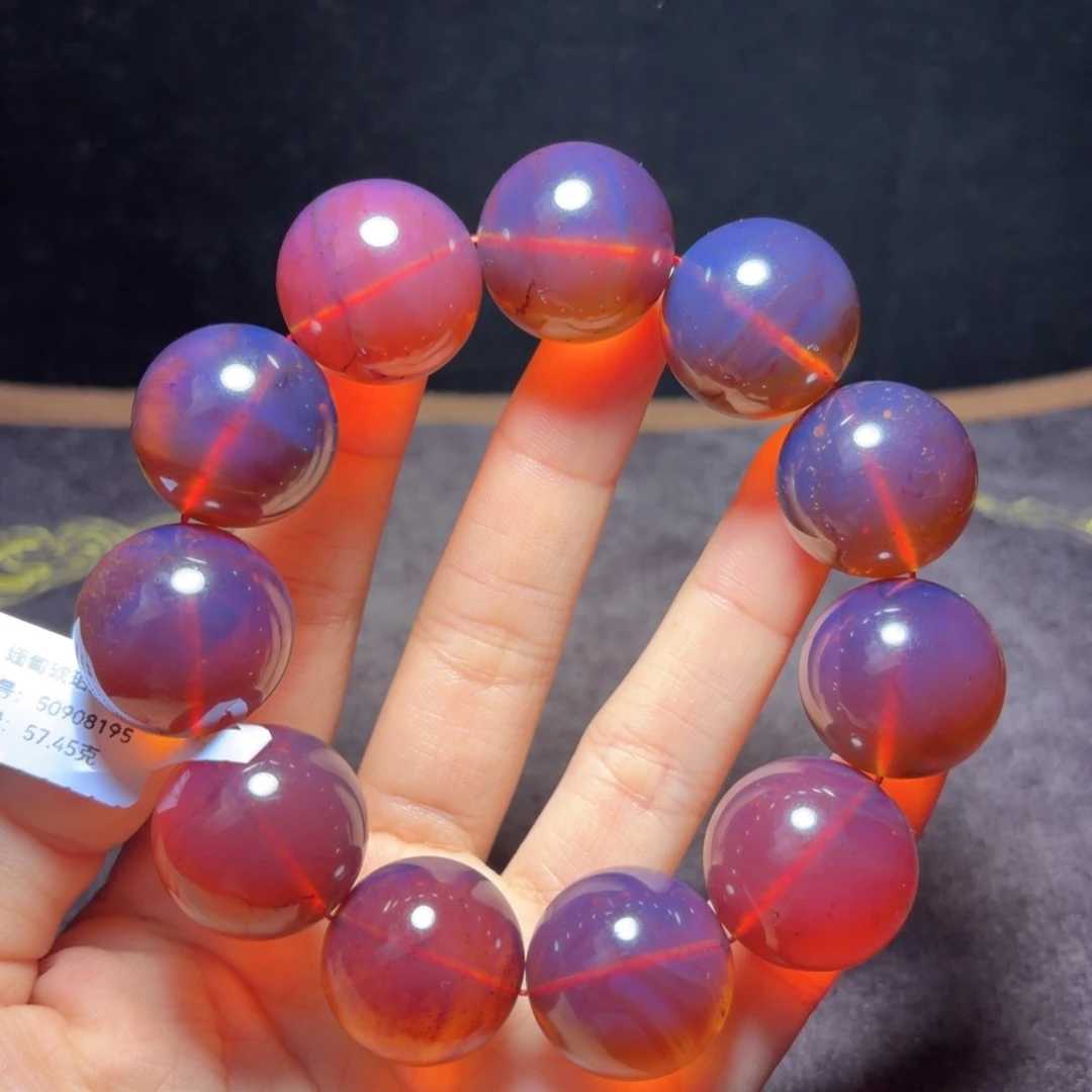 琥珀未镶嵌珠宝奇石21mm紫罗兰