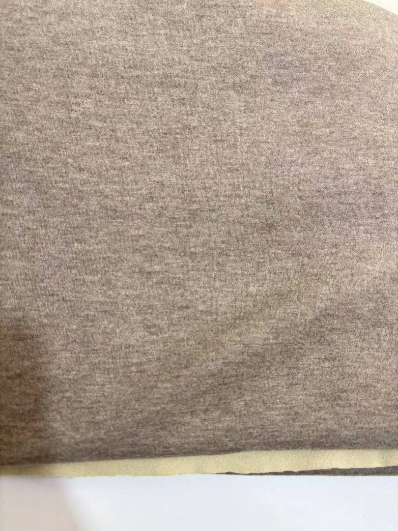 卡其色AB面奥绒面料蚕丝羊毛绒布发热保暖家居服打底衫面料