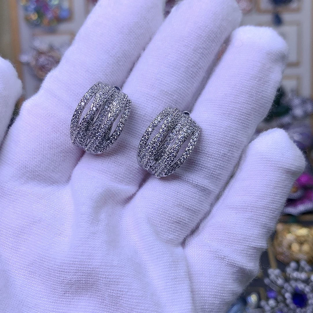 合成立方氧化锆铜耳环