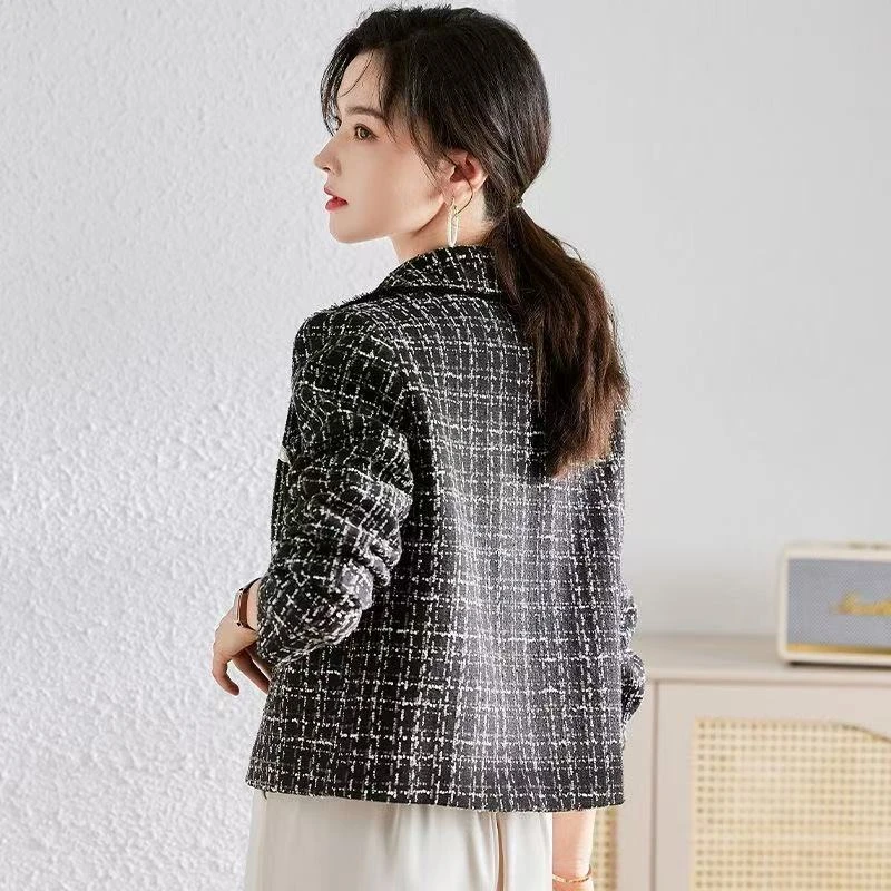 C028格尼小香风外套女春秋款款小个子洋气休闲短款西装上衣