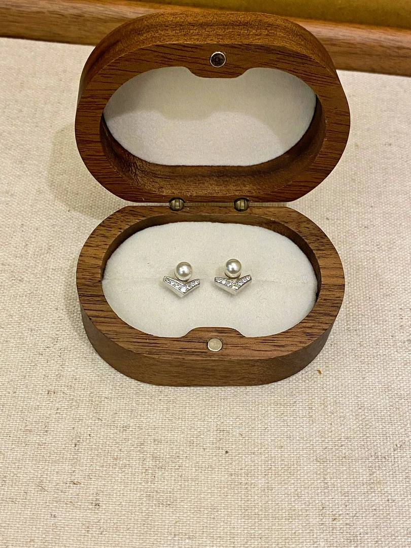 铜合金耳饰 时尚带钻珠珠耳钉 E31