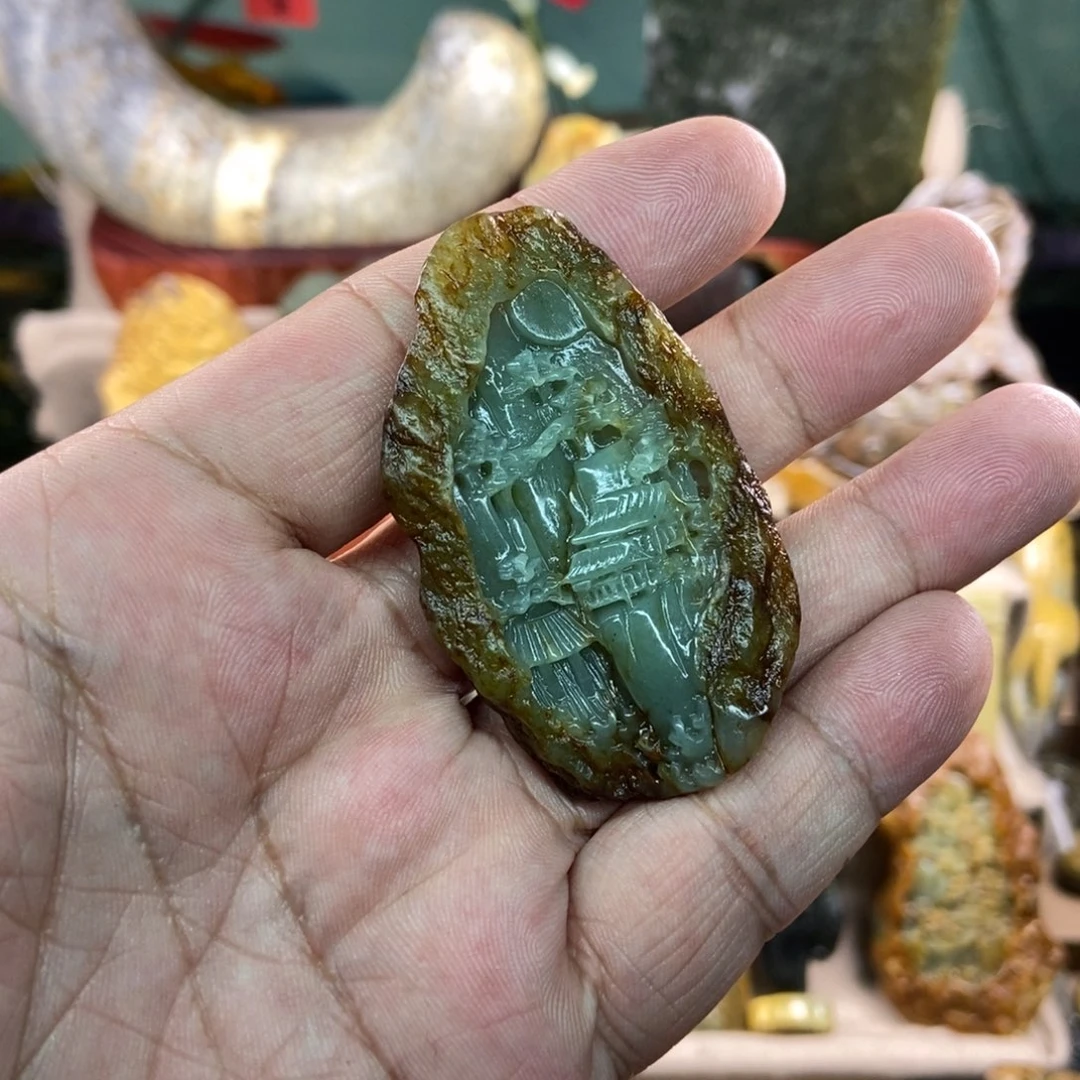 岫岩河磨玉（透闪石质玉）颈饰未镶嵌久**海