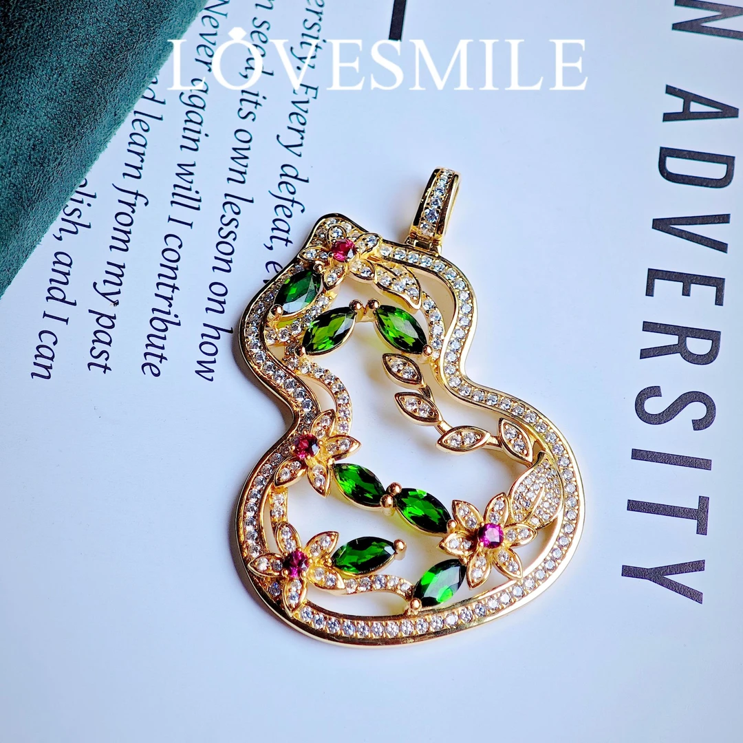 S925银透辉石吊坠设计时尚大方