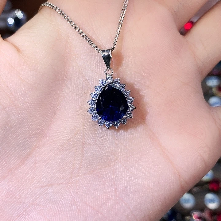 吊坠925银皇家蓝吊坠白