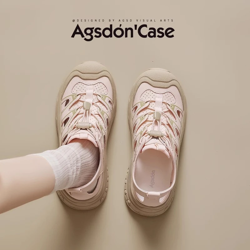 /奥古狮登徒步登山老爹鞋女2025新款夏季外穿透气运动凉鞋溯溪鞋Q