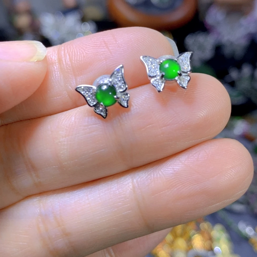 翡翠颈饰银S925镶嵌天然翡翠