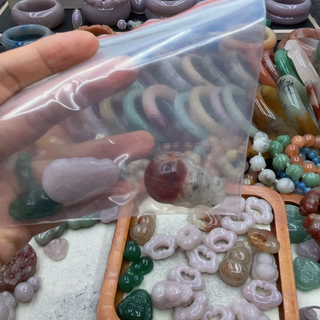 花***花石英岩玉圈口58未镶嵌