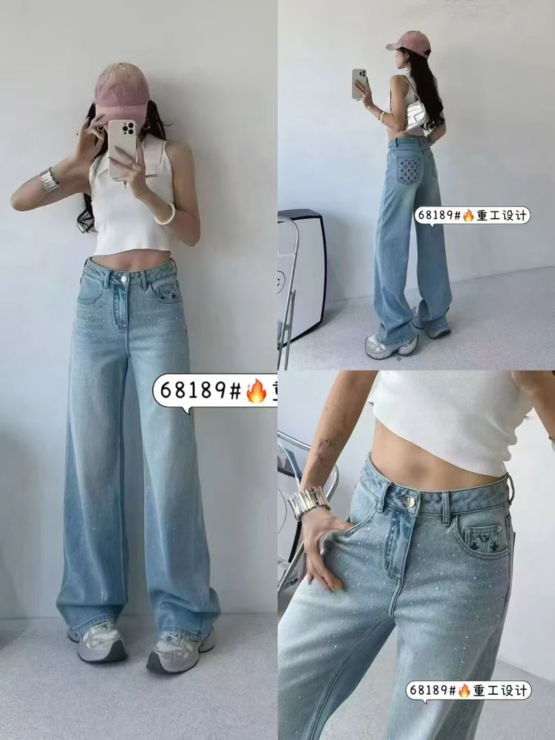 2025夏季新款修身显瘦直筒牛仔裤