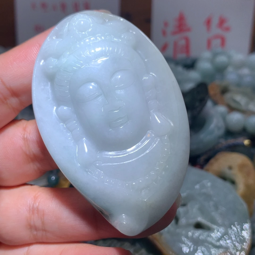 翡翠未镶嵌颈饰保真天然A货翡翠