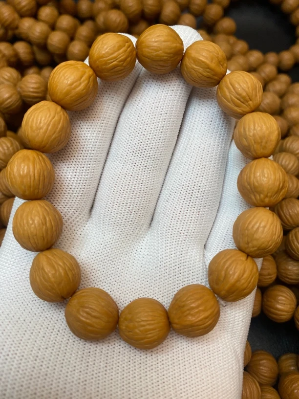 猴头核桃文玩手串凤羽猴头原皮原色小飞机手链天然桩形油性好