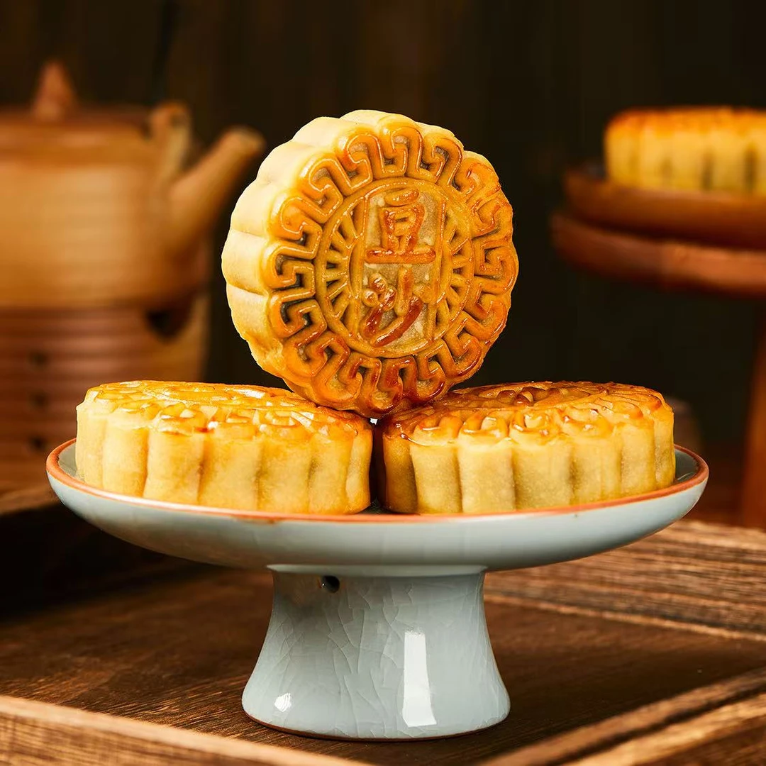 黄记月饼五仁叉烧黑豆沙蛋黄莲蓉广式手工月饼休闲零食传统糕点