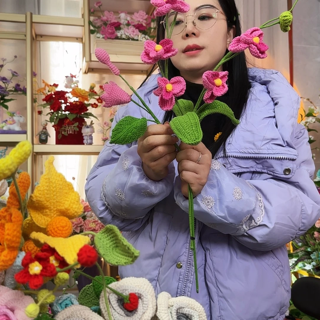 纯手工钩织钩织花束