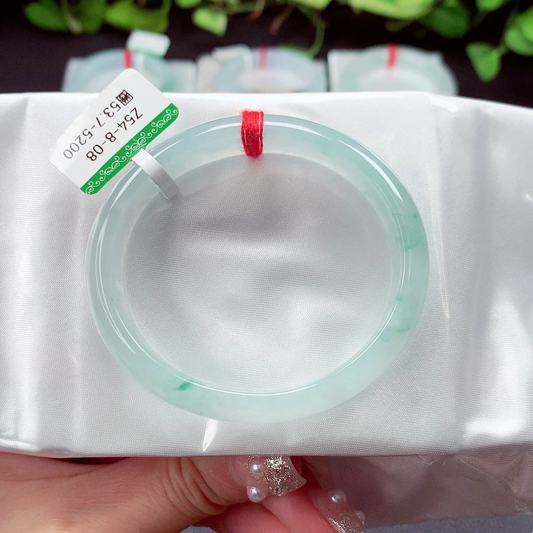 翡翠未镶嵌手镯5354贵妃冰飘花捡漏价31号