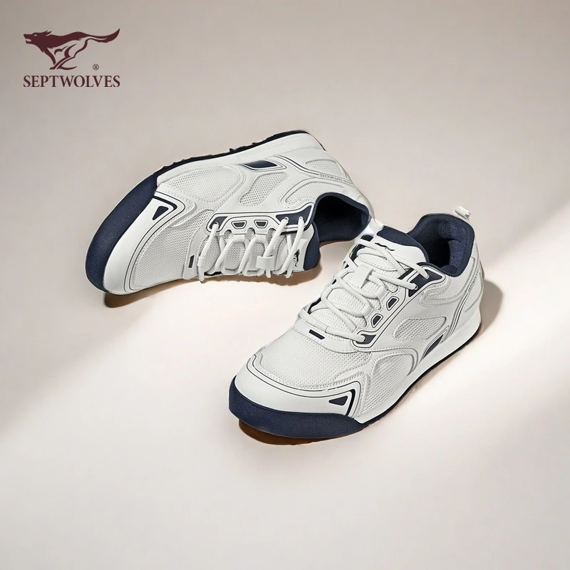 七匹狼男鞋2025春夏季透气网面运动休闲鞋阿甘鞋小白鞋男板鞋0979