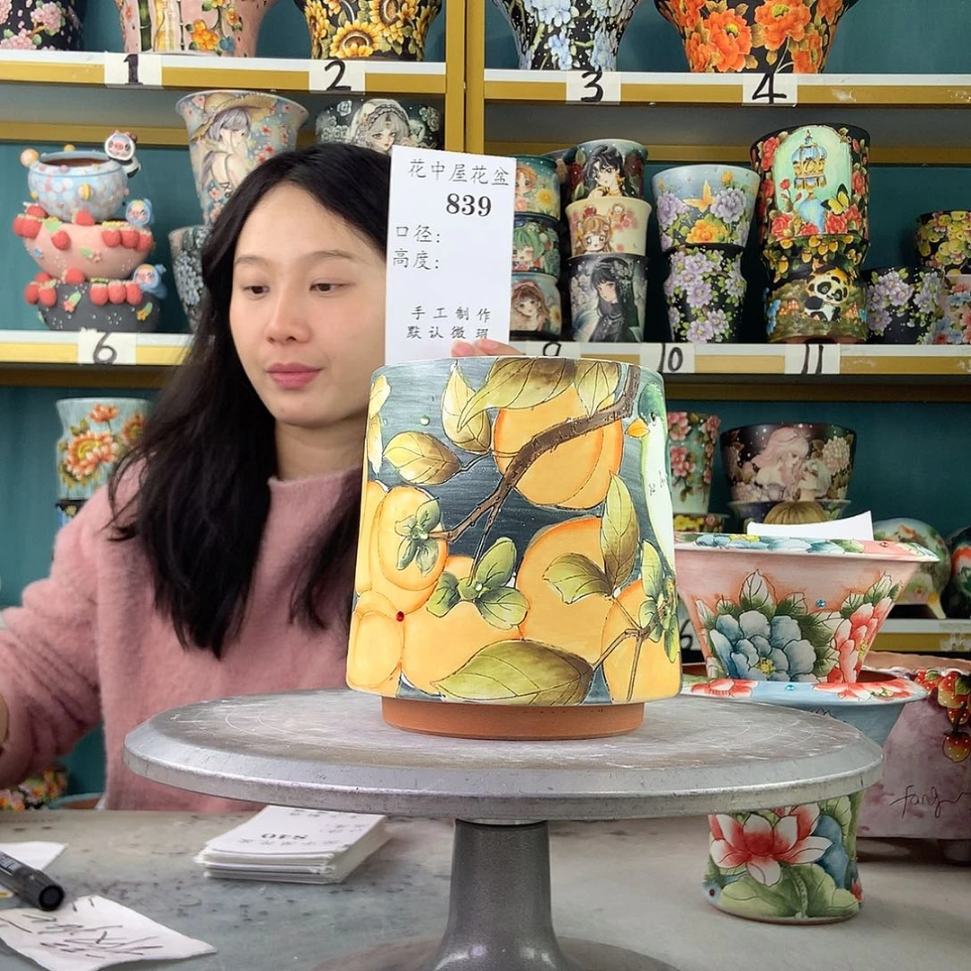 陶景德镇手工花盆839
