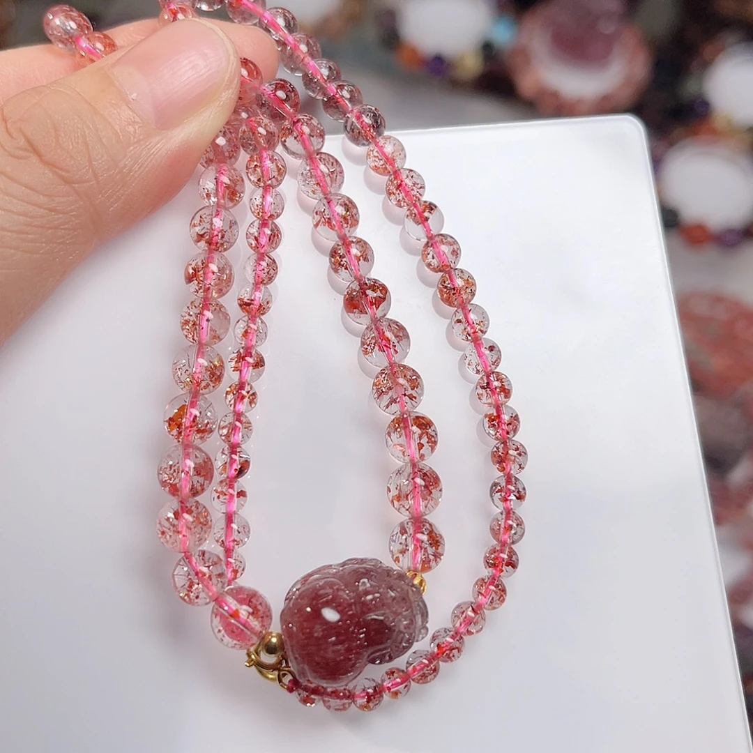 水晶18K金镶嵌颈饰订制