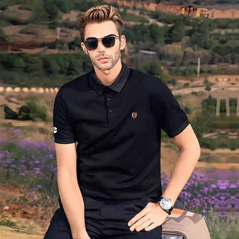 寺木原创轻奢翻领短袖8015