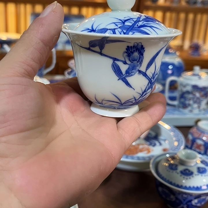 ****寶錡镇堂手工手绘盖碗