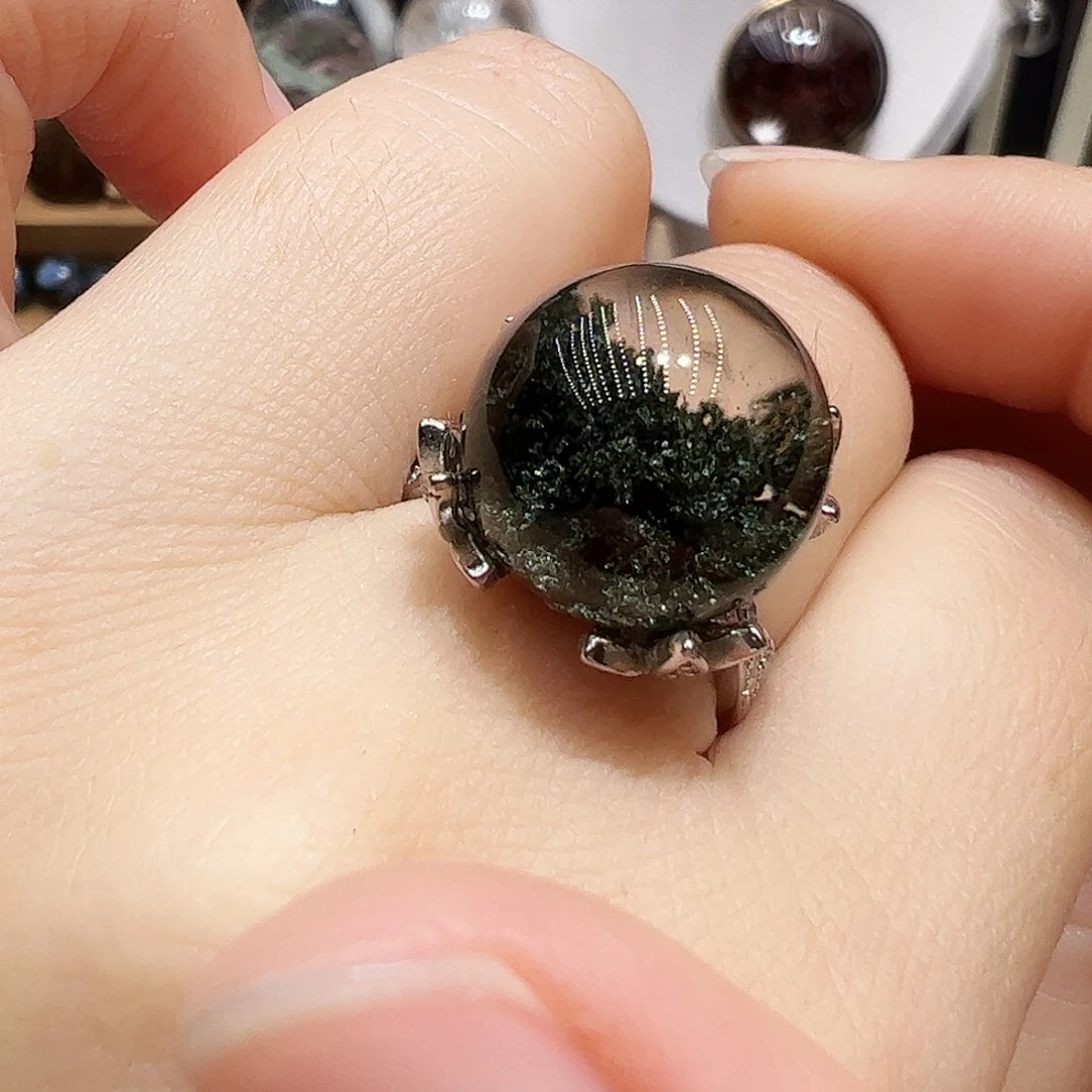 梅***翠银S925镶嵌珠宝半成品水晶