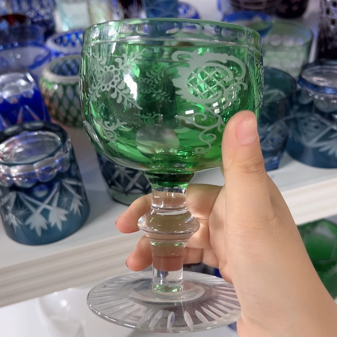 水晶玻璃高脚款微瑕一个