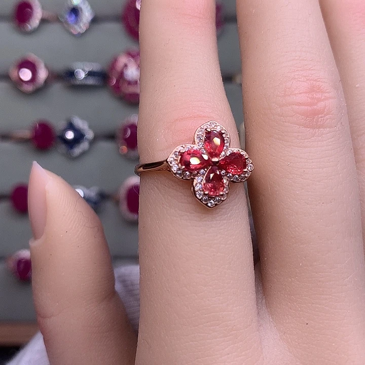 戒指银S925镶嵌蓝宝石