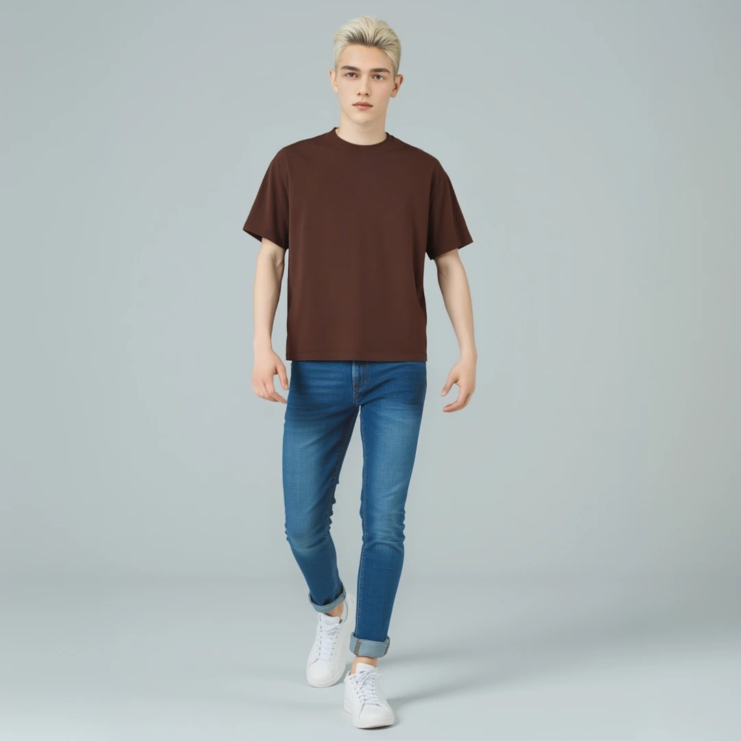 重磅圆领短袖t恤百搭半袖夏季新宽松潮牌男士做旧工艺新疆精梳棉