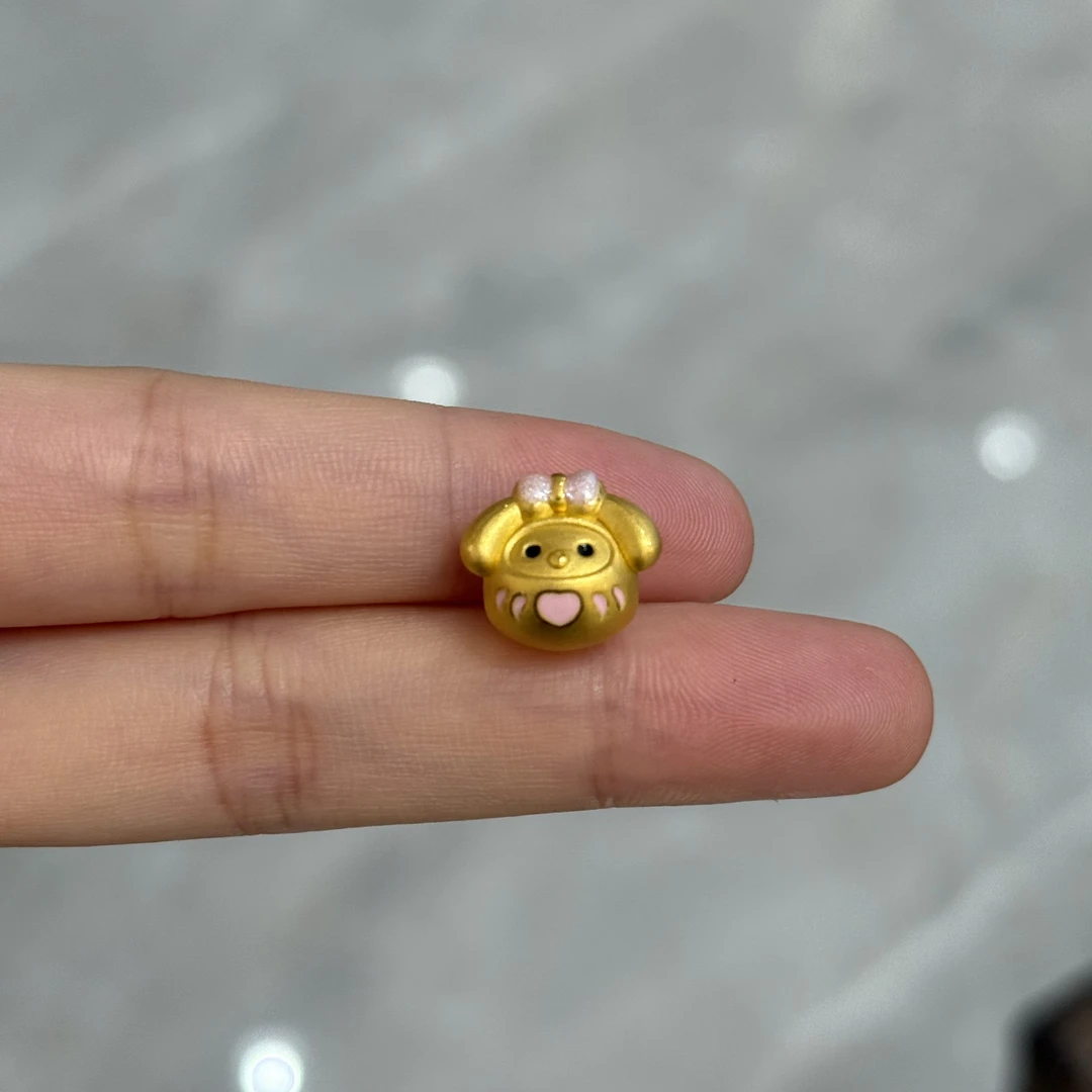 足金999 美乐蒂达摩手串手工编绳古风考试节日送礼好物可爱气质