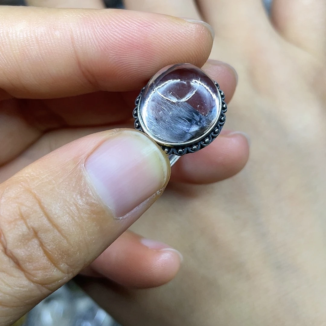 【闪购商品】银S925镶嵌珠宝半成品水晶戒指