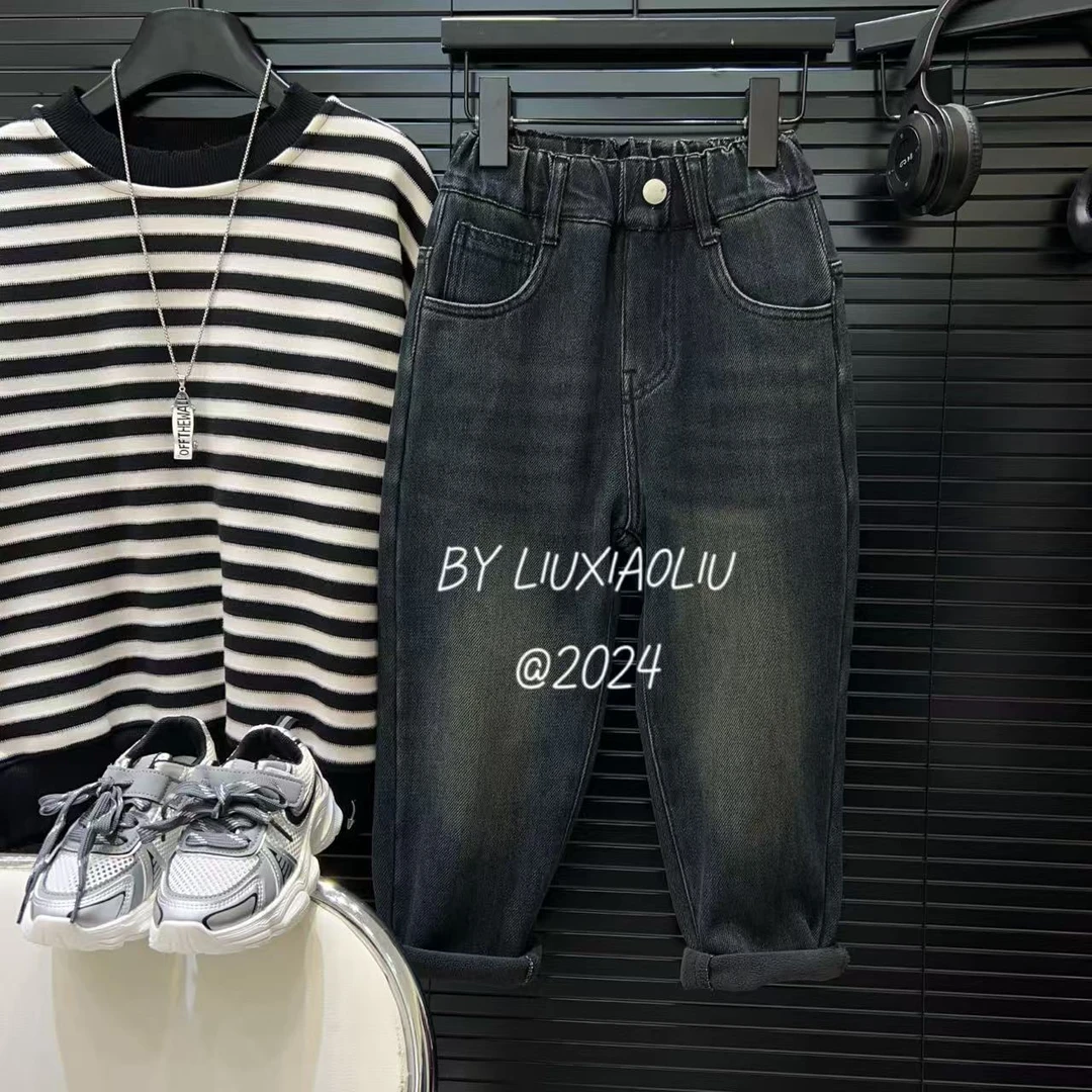 杭州六小六正版 BY LIUXIAOLIU冬季儿童加绒牛仔裤12425