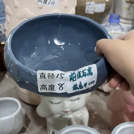 多肉绿植陶瓷花盆9.9包邮，有孔