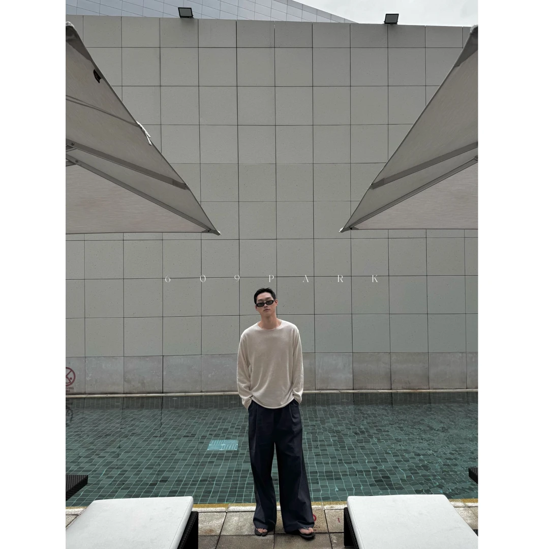 609PARK Casuals row风天丝麻无锁边轻薄打底衫