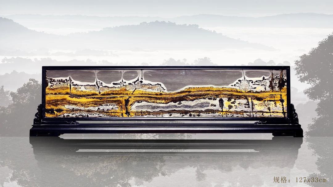 【碧水长天】广西国画石天然石画风景摆件