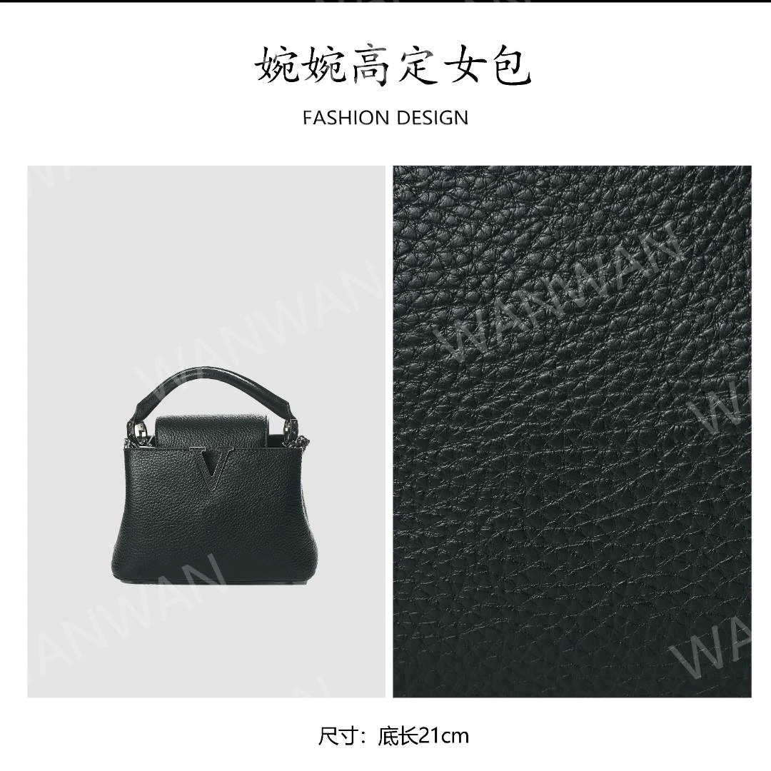 格子别扣防盗耐磨通勤风斜挎包纯色刺绣包盖单根防刮BV7527-黑