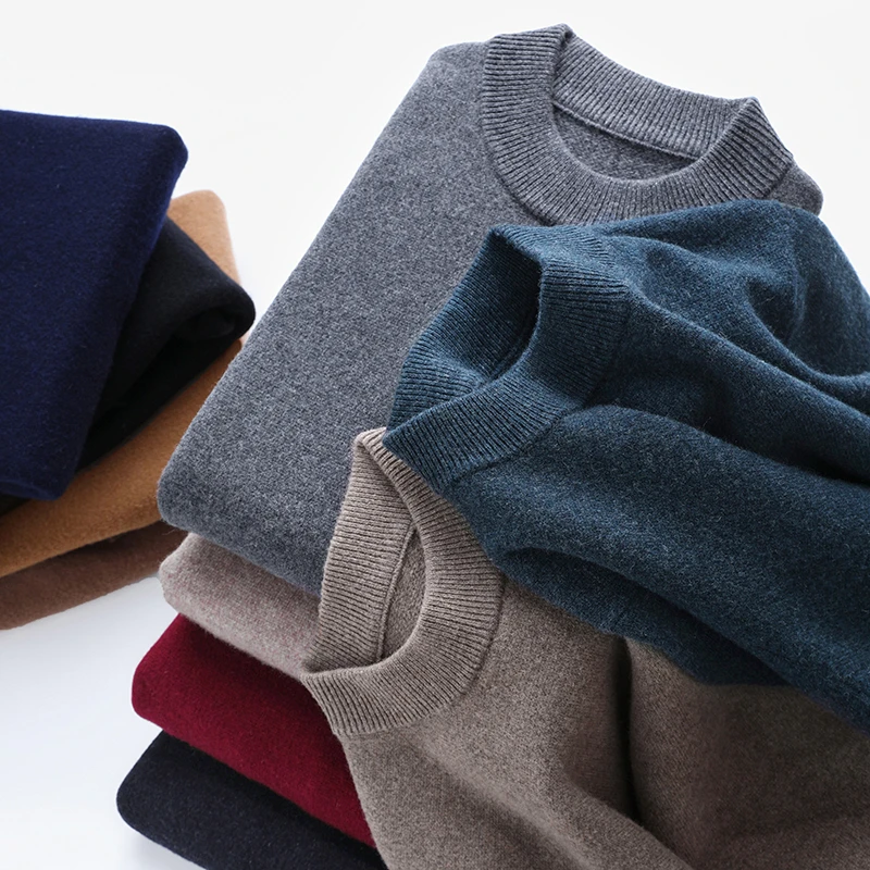 2025男士新款秋冬厚款针织百搭半高领羊毛衫纯色毛衣净版