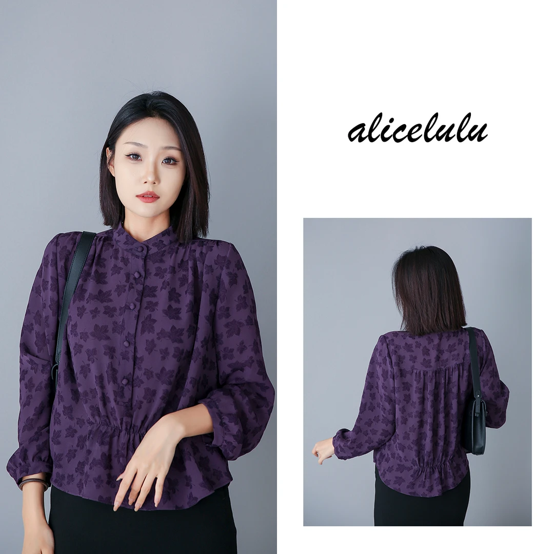 6 ALICE “枫叶情”衬衫 优雅提花 复古显瘦 S2139103E