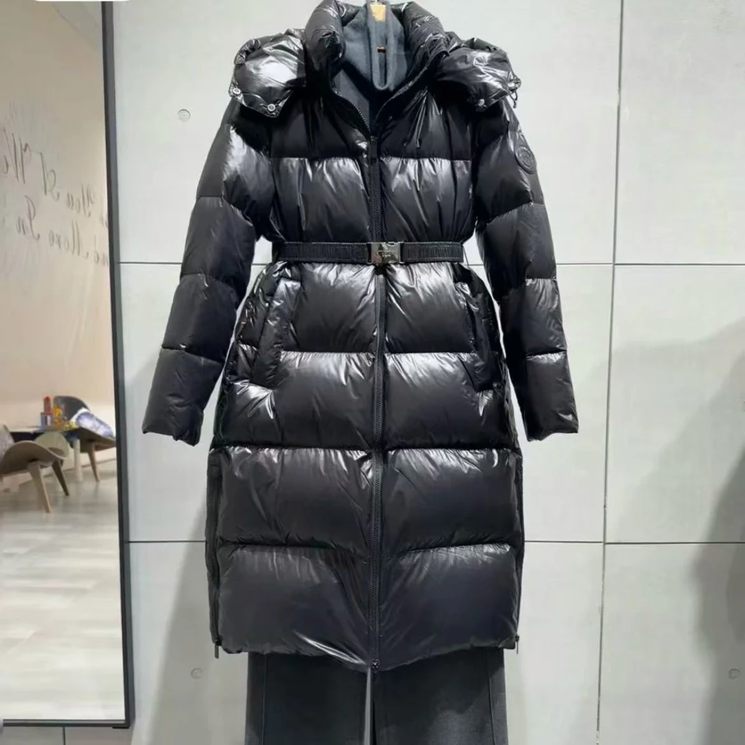 羽绒服-5FB280711时尚连帽长款亮面气质