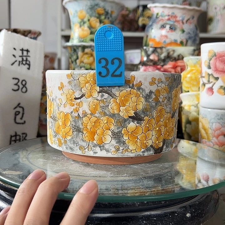 景德镇手绘花盆幸运花盆