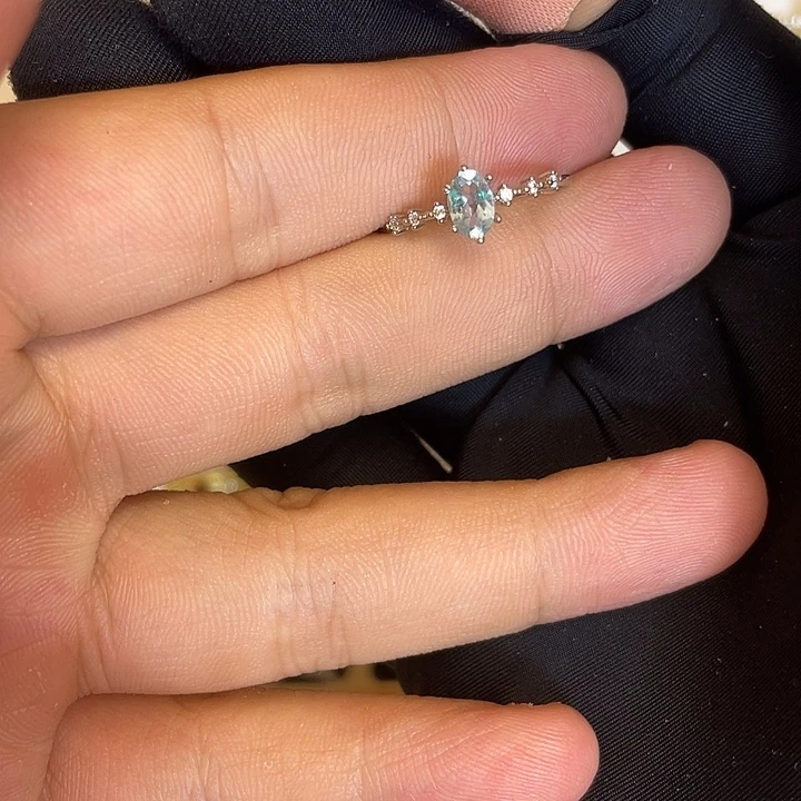 托帕石戒指银S925镶嵌15696