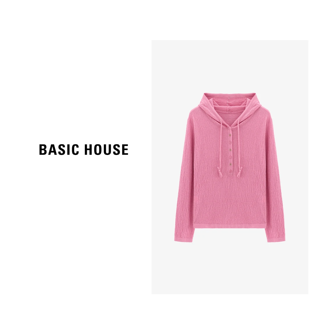 Basic House/百家好时尚百搭休闲女士宽松针织衫-B0624H5T402